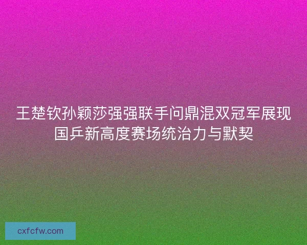 王楚钦孙颖莎强强联手问鼎混双冠军展现国乒新高度赛场统治力与默契