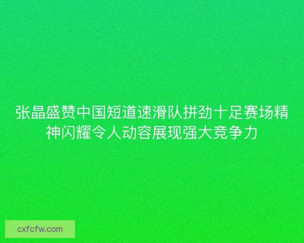 张晶盛赞中国短道速滑队拼劲十足赛场精神闪耀令人动容展现强大竞争力